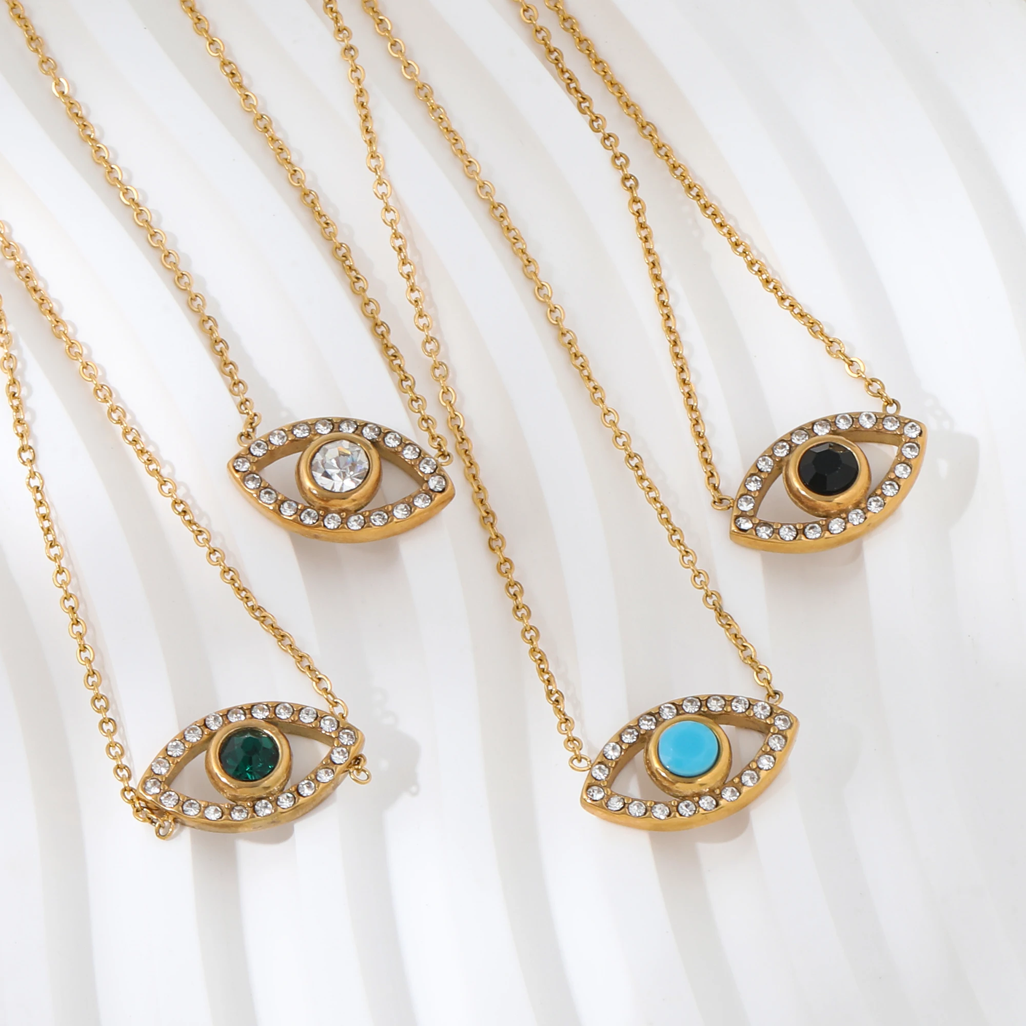JOOLIM High End Turquoise Emerald Clear Black CZ Pave Eye Pendant Stainless Steel Necklace Fashion Jewelry
JOOLIM High End Turquoise Emerald Clear Black CZ Pave Eye Pendant Stainless Steel Necklace Fashion Jewelry
