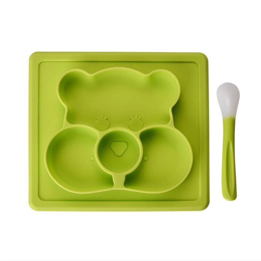 High Quality Non Slip Food Grade Silicone Baby Feeding Plate Silicone Bear Square Dinner Suction Plate Set For Baby
High Quality Non Slip Food Grade Silicone Baby Feeding Plate Silicone Bear Square Dinner Suction Plate Set For Baby