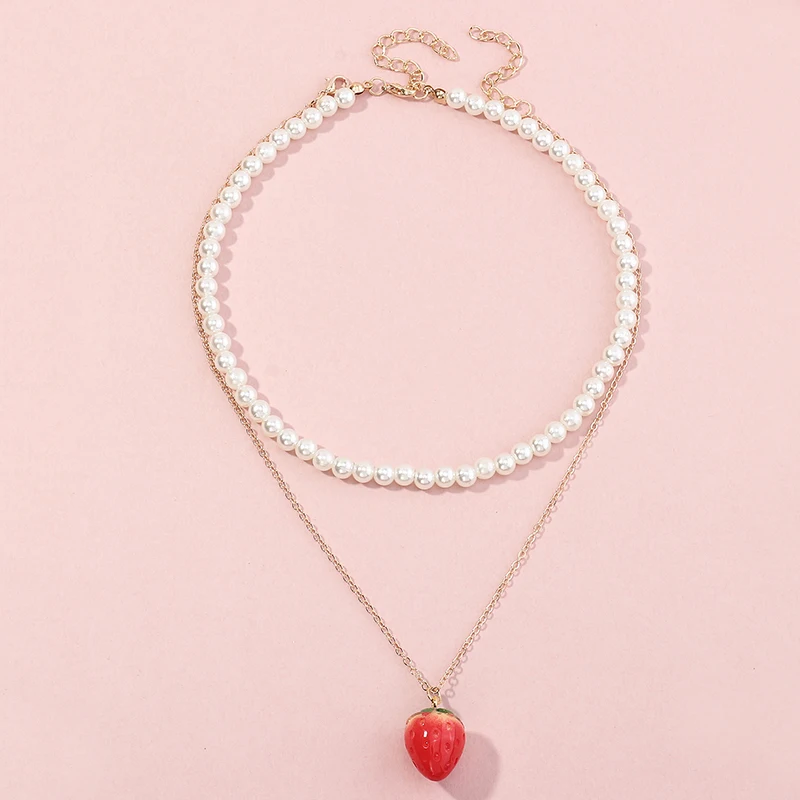 Wholesale Fashion Strawberry White Pearl Necklace Chunky Pearl Necklace For Girls, Gold
Wholesale Fashion Strawberry White Pearl Necklace Chunky Pearl Necklace For Girls, Gold