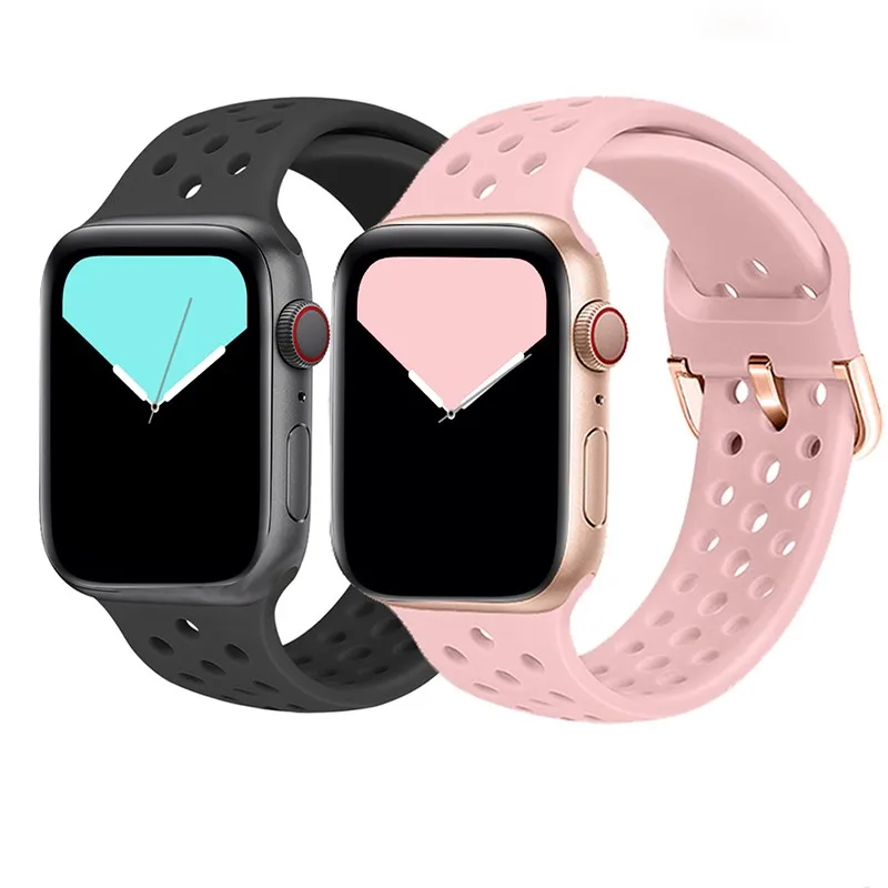 Silicone For Apple watch strap band i watch 6 Breathable band applewatch 5 4 3 2 1 sports strap 42mm 38mm Wrist Watch bands
Silicone For Apple watch strap band i watch 6 Breathable band applewatch 5 4 3 2 1 sports strap 42mm 38mm Wrist Watch bands