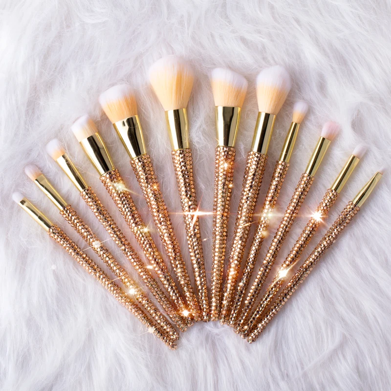 12pcs Hot Sale Glitter Makeup Brushes With Diamond Handle Brushes, Customized color
12pcs Hot Sale Glitter Makeup Brushes With Diamond Handle Brushes, Customized color