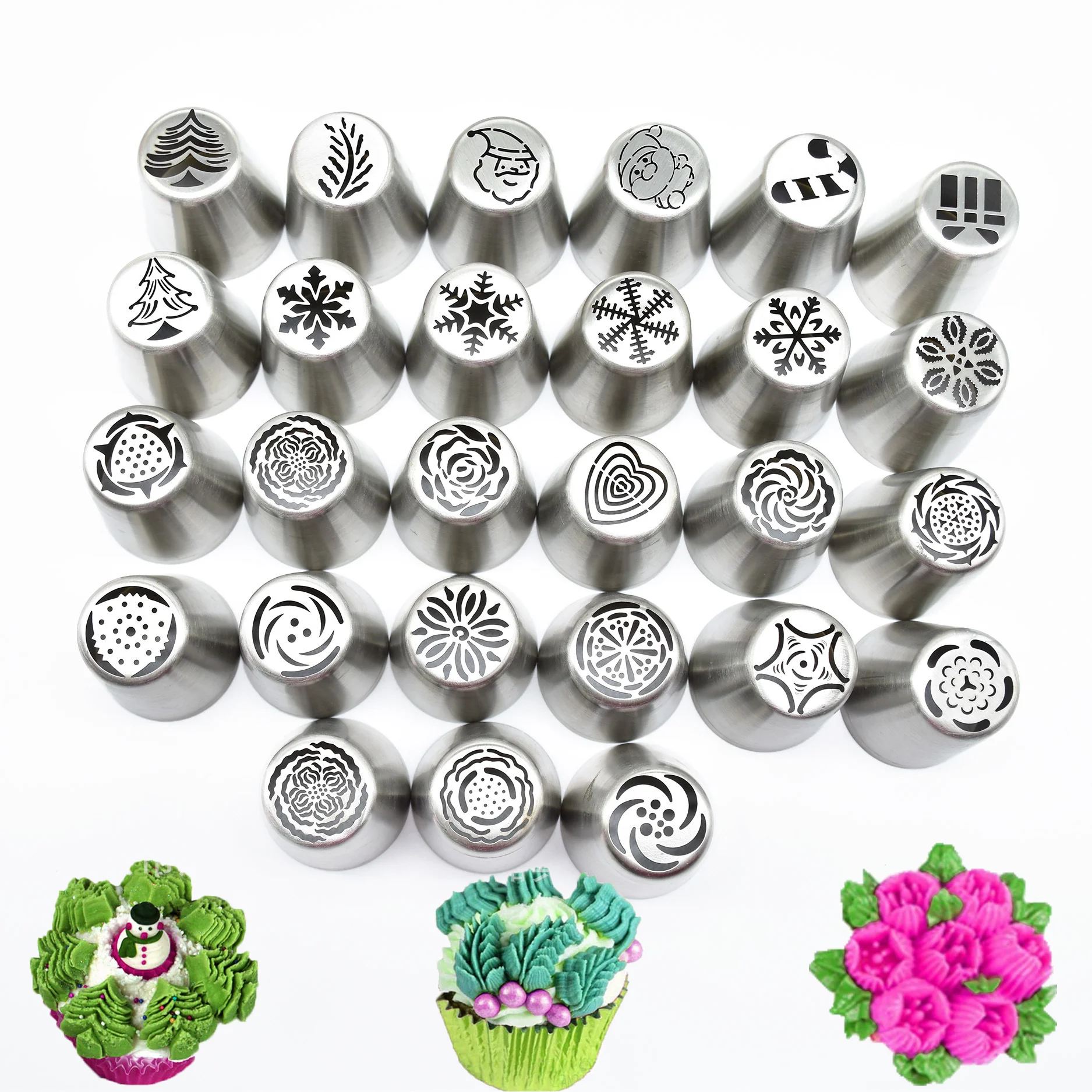 

Russian Piping Icing Nozzles Tips stainless steel Cake Decorating Tips Set Christmas Cupcake Supplies Kit Pastry Tip Set