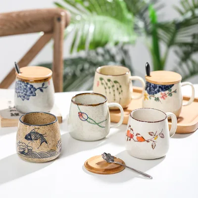 Japanese underglaze ceramic mug hand-painted Vintage Coffee Mug with lid and spoon, As the picture
Japanese underglaze ceramic mug hand-painted Vintage Coffee Mug with lid and spoon, As the picture