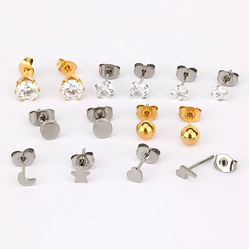 Factory Hot Sale Earring Studs Titanium Pair of Body Piercing Lobe Jewelry With Butterfly Clip Ear Ring Wholesale
Factory Hot Sale Earring Studs Titanium Pair of Body Piercing Lobe Jewelry With Butterfly Clip Ear Ring Wholesale