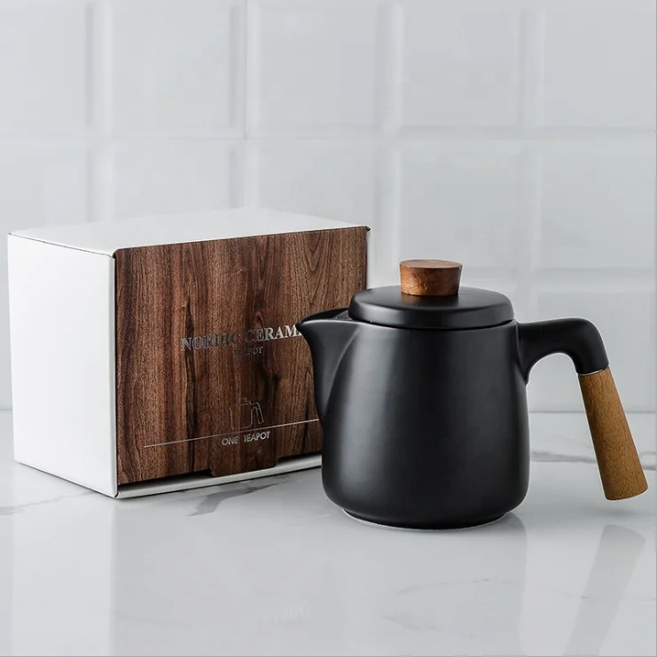 Nordic Creative Simple Ceramic Tea Set With Acacia Wooden Handle Ceramic White Black Teapot Cup and Wood Saucer Customized Logo, Customized color
Nordic Creative Simple Ceramic Tea Set With Acacia Wooden Handle Ceramic White Black Teapot Cup and Wood Saucer Customized Logo, Customized color