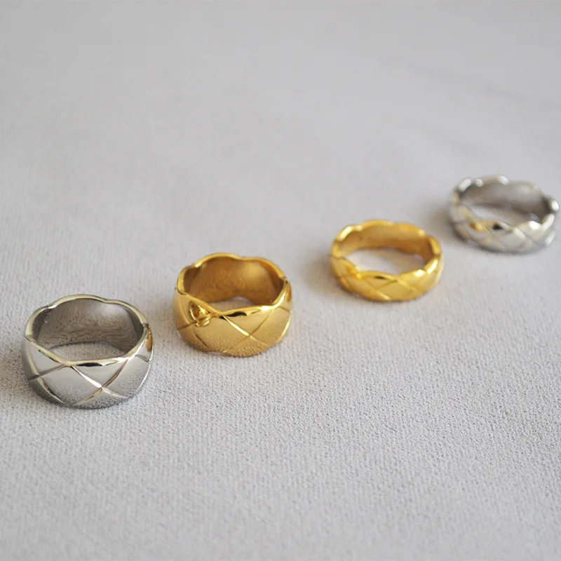 Gold Plated Wide Wavy Ring Geometric Rhombus Pattern Ring Chunky Mens Finger Rings For Women, Picture shows
Gold Plated Wide Wavy Ring Geometric Rhombus Pattern Ring Chunky Mens Finger Rings For Women, Picture shows