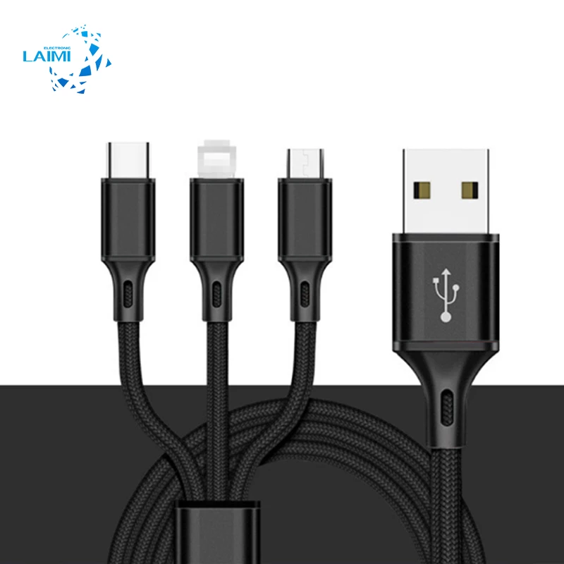 LAIMI Braided Nylon Fast USB 3 Way Micro USB Cable Data Cable 3 in 1 Mobile Phone USB Chargering Cable for iphone Huawei Android, Black/grey/red/blue/gold
LAIMI Braided Nylon Fast USB 3 Way Micro USB Cable Data Cable 3 in 1 Mobile Phone USB Chargering Cable for iphone Huawei Android, Black/grey/red/blue/gold