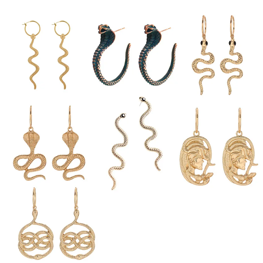 18k Gold Snake Earrings, Drop Earrings, 2020 Snake Charm Gold Snake Hoops Earring For Women, Picture
18k Gold Snake Earrings, Drop Earrings, 2020 Snake Charm Gold Snake Hoops Earring For Women, Picture