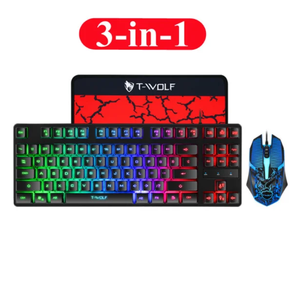Game keyboard and mouse three-piece SET USB game light mouse keyboard and mouse pad three-in-one set, Black white
Game keyboard and mouse three-piece SET USB game light mouse keyboard and mouse pad three-in-one set, Black white