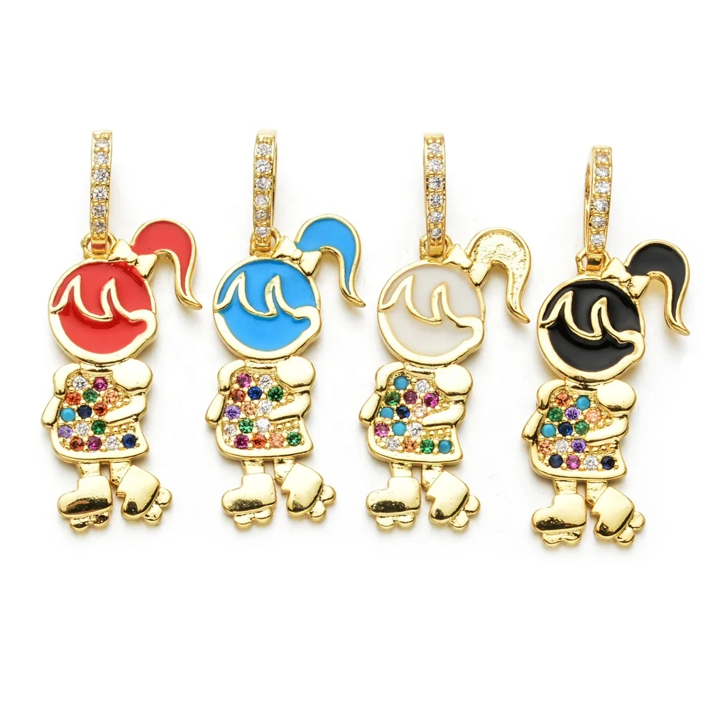 Fashion roller girl charms pendant copper zircon charms pendant for necklace jewelry making, Picture
Fashion roller girl charms pendant copper zircon charms pendant for necklace jewelry making, Picture