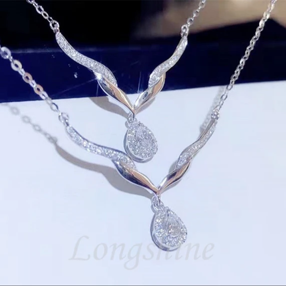 Wholesale Luxury Water Drop Shape Natural Diamond 18K Solid Gold Pendant Free Shipping Necklace For Women, White color
Wholesale Luxury Water Drop Shape Natural Diamond 18K Solid Gold Pendant Free Shipping Necklace For Women, White color