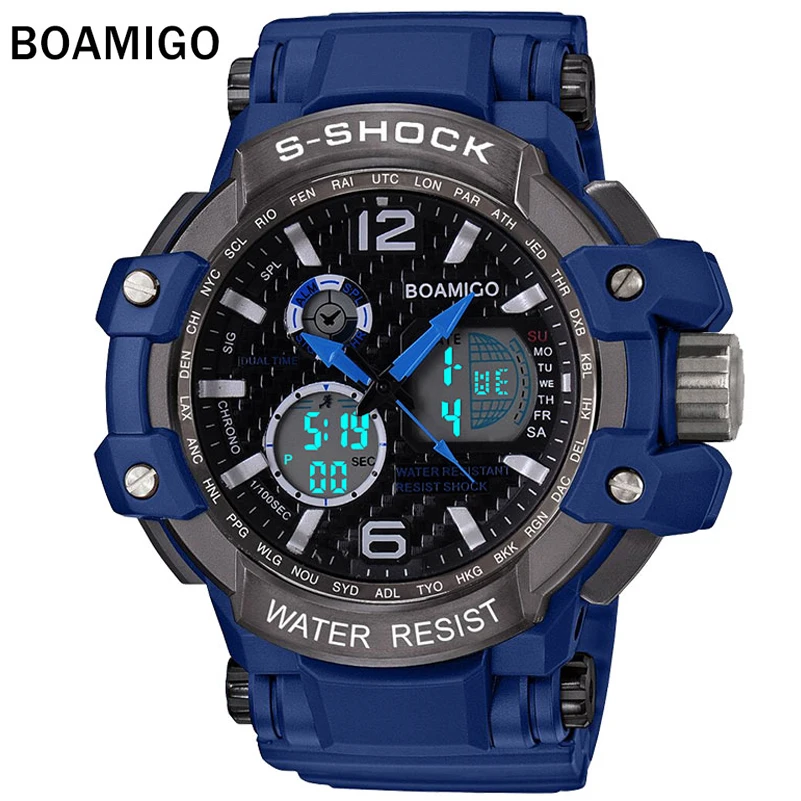 Men Sport Watches LED Digital Military Analog Quartz Watch Rubber BOAMIGO Brand Gift Clock Swim Waterproof Wrist Watch
Men Sport Watches LED Digital Military Analog Quartz Watch Rubber BOAMIGO Brand Gift Clock Swim Waterproof Wrist Watch