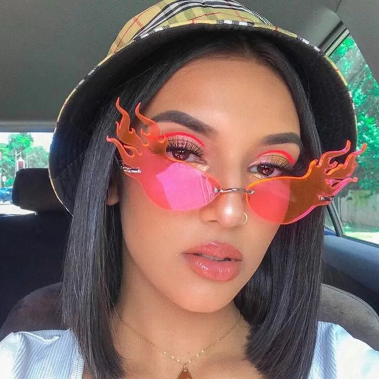 Fashion Unique Fire Flame Rimless Sunglasses Eyewear Shades UV400 Women Cat Eye Sun Glasses (SK1090), As picture
Fashion Unique Fire Flame Rimless Sunglasses Eyewear Shades UV400 Women Cat Eye Sun Glasses (SK1090), As picture