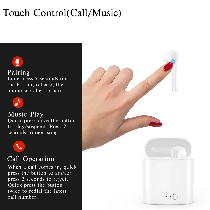 Original headphones wholesale 5.0 wireless i7 mini TWS blue tooth earphone - ANKUX.COM