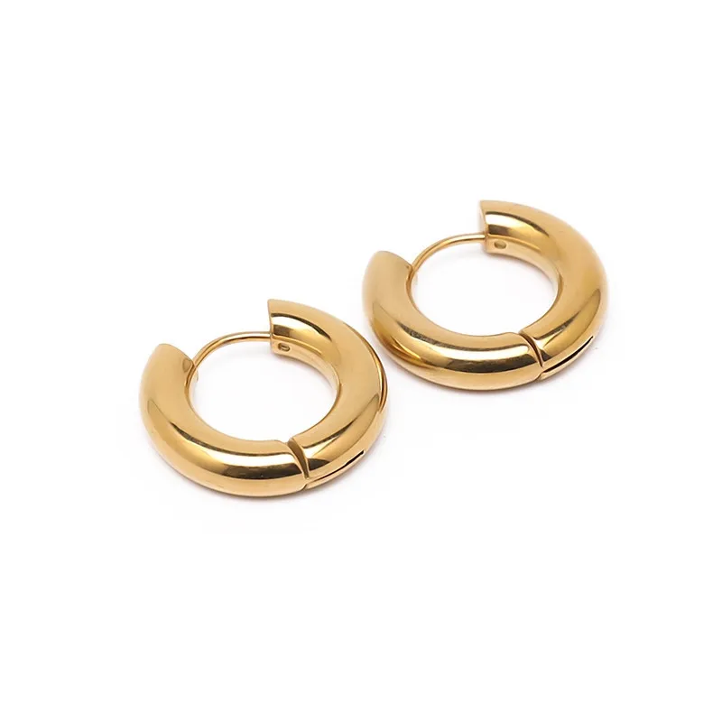 High End Minimalist Women Jewelry 18K Gold Plated Stainless Steel Hypoallergenic Chunky Thick Loop Hoop Earrings for Women, Picture
High End Minimalist Women Jewelry 18K Gold Plated Stainless Steel Hypoallergenic Chunky Thick Loop Hoop Earrings for Women, Picture