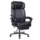 High back PU adjustable built-in office leather chair Footrest chair office chair