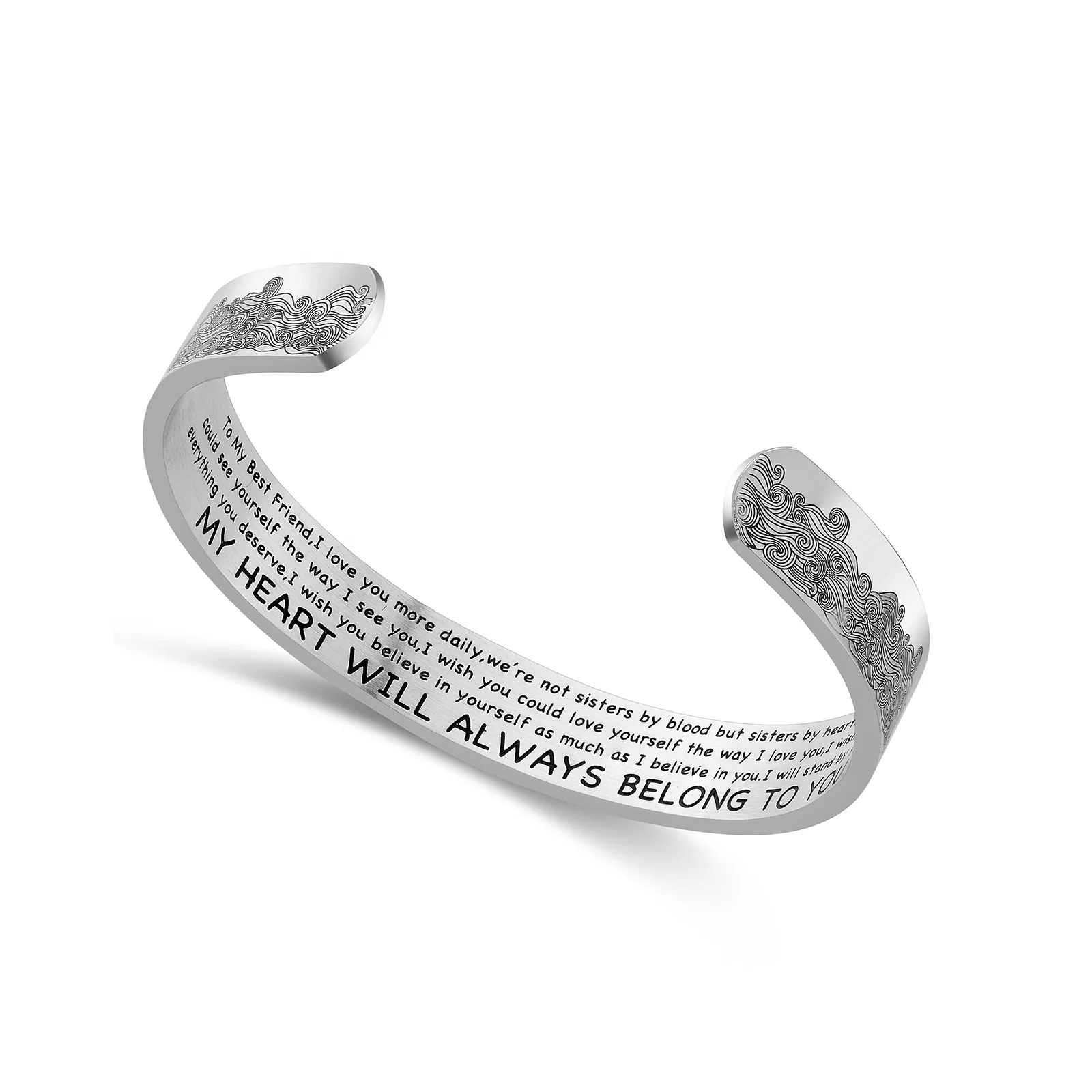 Wholesale custom words Inspirational fashion bracelet lady Stainless Steel bracelet, Sliver
Wholesale custom words Inspirational fashion bracelet lady Stainless Steel bracelet, Sliver