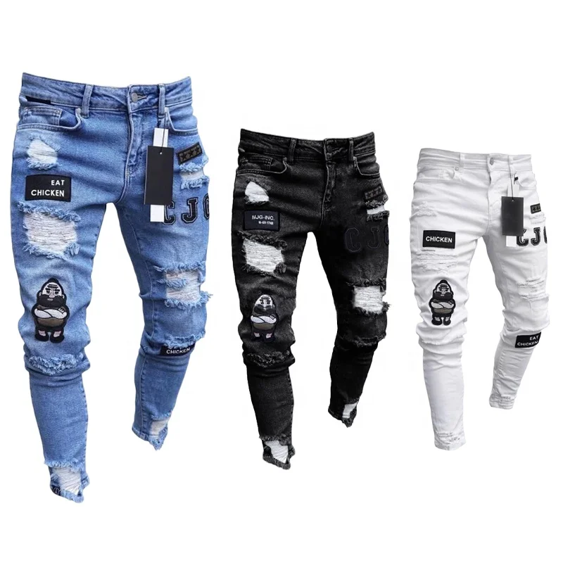 2021 high quality men slim fit embroidery jeans pants blue stretchy ripped skinny denim jeans pant
2021 high quality men slim fit embroidery jeans pants blue stretchy ripped skinny denim jeans pant