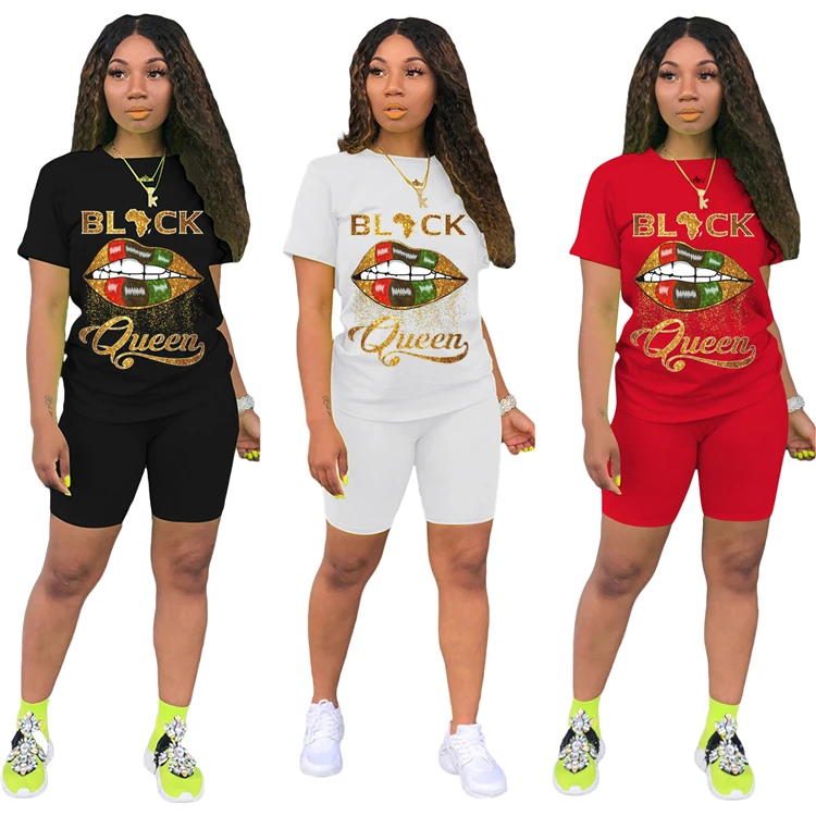 Hot Sale Casual Mujer Short Sleeve Golden Lips Letter Print Skinny Stretchy Summer Sport Outfits Women Two Piece Set
Hot Sale Casual Mujer Short Sleeve Golden Lips Letter Print Skinny Stretchy Summer Sport Outfits Women Two Piece Set