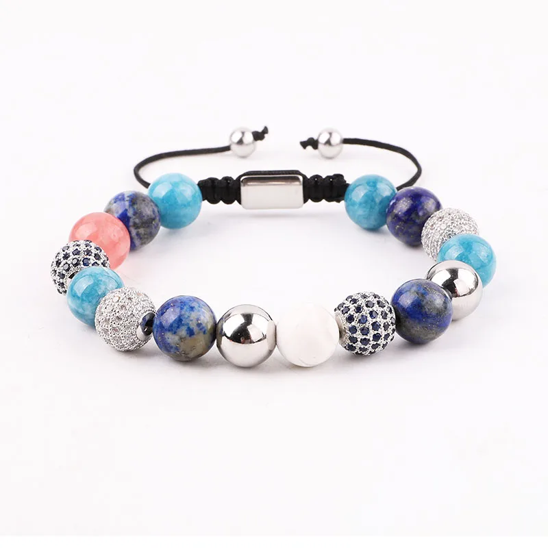 New Fashion 10mm Natural Stone Jewelry Jade Lapis Howlite Beads Custom Logo Macrame Braided Women Bracelet
New Fashion 10mm Natural Stone Jewelry Jade Lapis Howlite Beads Custom Logo Macrame Braided Women Bracelet