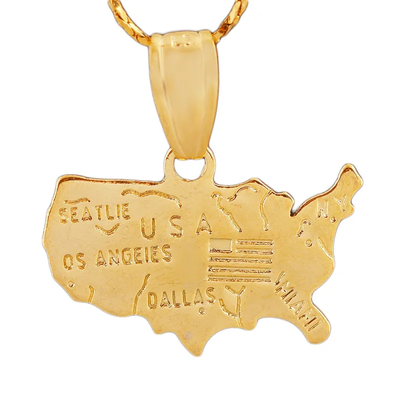 Free Lead Free Nickle 18K Gold Plated Copper Alloy The United Of State USA Map Necklace Pendant For Necklace
Free Lead Free Nickle 18K Gold Plated Copper Alloy The United Of State USA Map Necklace Pendant For Necklace