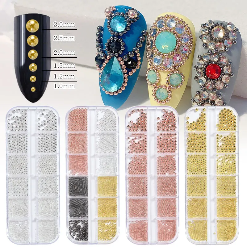 6 Sizes Caviar Bead Stainless Steel Beads Nail Art Decorations Rose Gold Silver Black DIY Tool Nail Studs UV Gel Polish, Silver/gold/rose gold
6 Sizes Caviar Bead Stainless Steel Beads Nail Art Decorations Rose Gold Silver Black DIY Tool Nail Studs UV Gel Polish, Silver/gold/rose gold