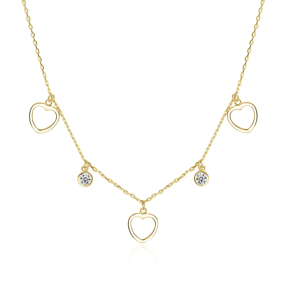 925 Sterling Silver 18k Gold Plated Cubic Zircon Heart Charm Choker Necklace For Women
925 Sterling Silver 18k Gold Plated Cubic Zircon Heart Charm Choker Necklace For Women