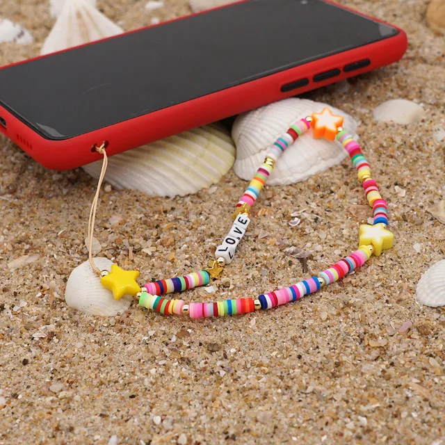 2021 Long Lucky Charm Letter Colorful Fruity Beaded Heishi Beads Phone Straps Mobile Phone Charm Chain Holder Lanyard Key Chain, As the picture
2021 Long Lucky Charm Letter Colorful Fruity Beaded Heishi Beads Phone Straps Mobile Phone Charm Chain Holder Lanyard Key Chain, As the picture