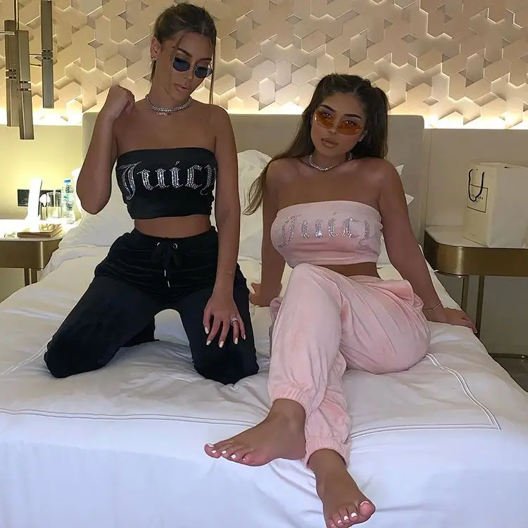 6041 Velour Tube Top And Pants Suits Outfits Matching Set For Women Letter Rhinestone Athleisure Bodycon Two Piece Sets, Picture color
6041 Velour Tube Top And Pants Suits Outfits Matching Set For Women Letter Rhinestone Athleisure Bodycon Two Piece Sets, Picture color