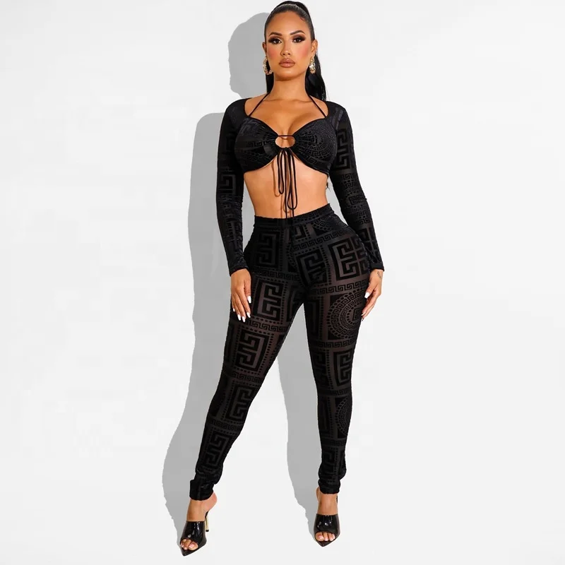 OUDINA In Stock Print Letter Long Sleeve Crop Top And Pants Two Piece Set Women Mesh 2 Piece Sets, Black
OUDINA In Stock Print Letter Long Sleeve Crop Top And Pants Two Piece Set Women Mesh 2 Piece Sets, Black