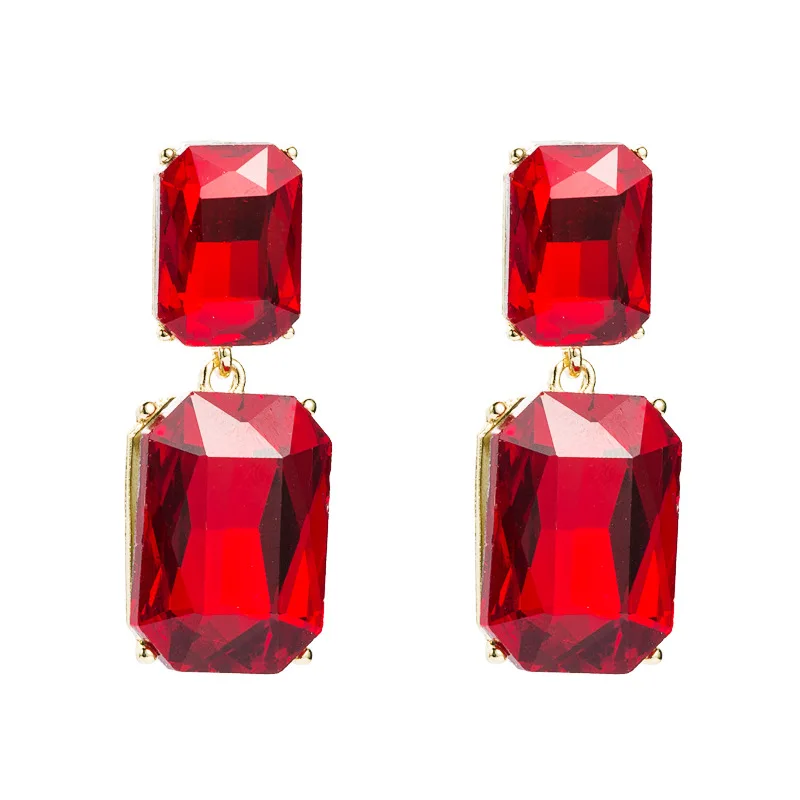 European and American simple geometric shape with colored glass diamond long Bohemian Earrings
European and American simple geometric shape with colored glass diamond long Bohemian Earrings