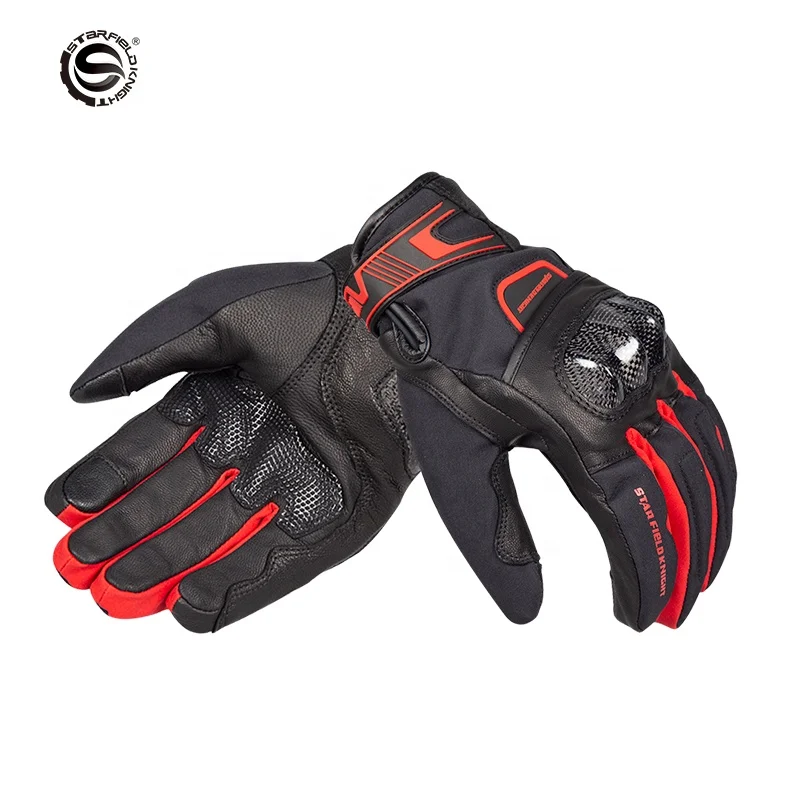 SFK Black Red Winter Windproof Warm Protective Leather Motorcycle Gloves/ Waterproof Touch Screen Racing Gloves, Red/ black
SFK Black Red Winter Windproof Warm Protective Leather Motorcycle Gloves/ Waterproof Touch Screen Racing Gloves, Red/ black