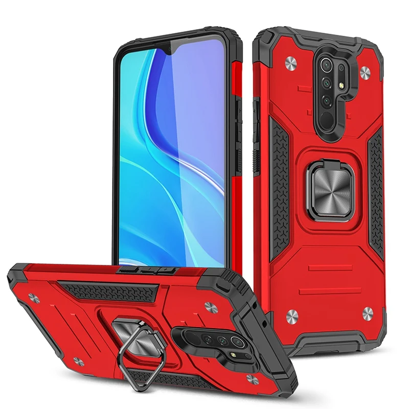 Delivery Fast Shock Absorption TPU PC Phone Case for Redmi 9 Prime Cover with Magnetic Ring Kickstand, Colors optional
Delivery Fast Shock Absorption TPU PC Phone Case for Redmi 9 Prime Cover with Magnetic Ring Kickstand, Colors optional