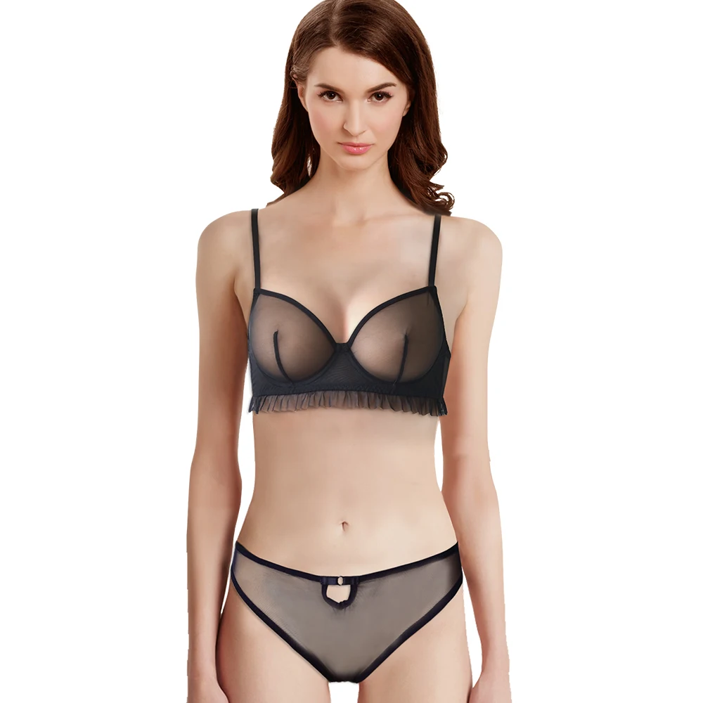 Sexy Women Wireless Brasserie Underwear Set Mesh Lace Ruffle Low Back Bra and Briefs Lingerie Set For Women
Sexy Women Wireless Brasserie Underwear Set Mesh Lace Ruffle Low Back Bra and Briefs Lingerie Set For Women