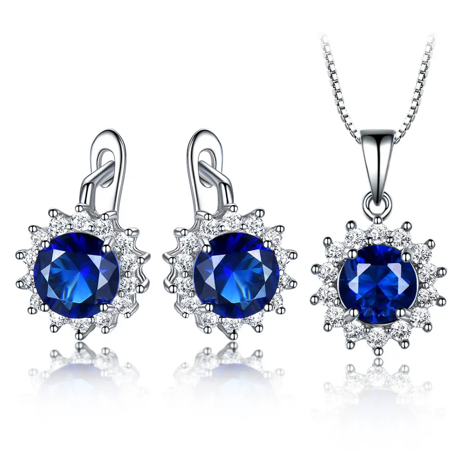 Fashion Blue Gemstone Pendant Necklace And Clip Earrings Sets 925 Sterling Silver Cubic Zirconia Jewelry Set Bridal For Women
Fashion Blue Gemstone Pendant Necklace And Clip Earrings Sets 925 Sterling Silver Cubic Zirconia Jewelry Set Bridal For Women