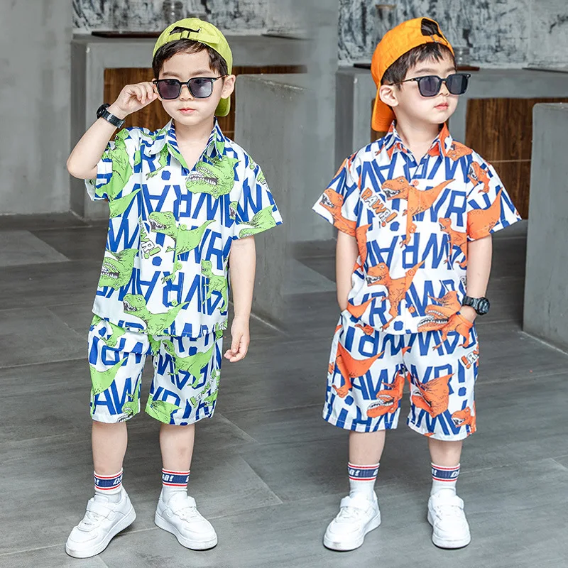 2022 Summer Baby 2pcs Clothes Suit Dinosaur Letters Print Button-down Collar Shirt and Loose Fit Rolled Shorts Boys Outfits
2022 Summer Baby 2pcs Clothes Suit Dinosaur Letters Print Button-down Collar Shirt and Loose Fit Rolled Shorts Boys Outfits