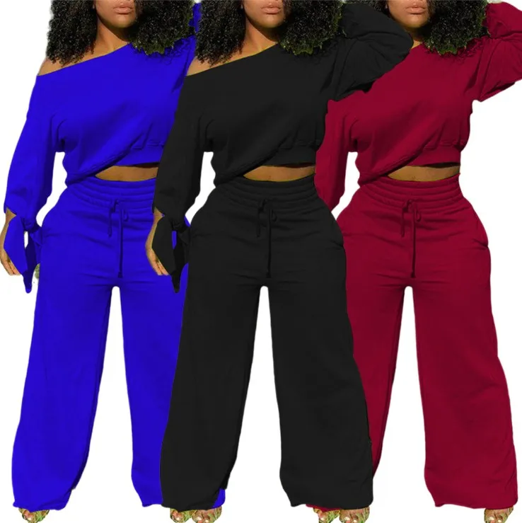 Women 2021 Fall 2 Piece Set High Waist Wholesale Bell Bottom Pants Oblique Shoulder Bow Sleeve Loose Casual Outfits Plus Size
Women 2021 Fall 2 Piece Set High Waist Wholesale Bell Bottom Pants Oblique Shoulder Bow Sleeve Loose Casual Outfits Plus Size