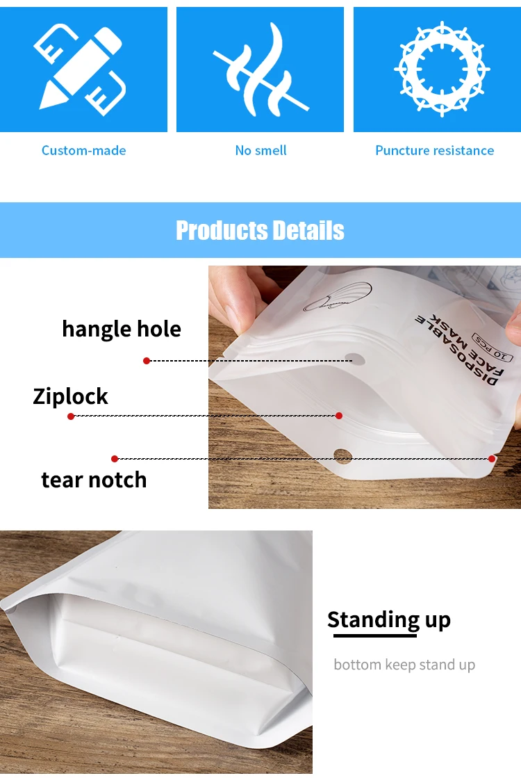 Packaging Malaysia Frosted Pouch Biodegradable Stand Up Pouches With Zipper