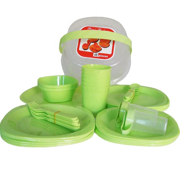 24 36 48pcs/set food grade plastic tableware set picnic box with plate cup spoon fork, Red blue green
24 36 48pcs/set food grade plastic tableware set picnic box with plate cup spoon fork, Red blue green