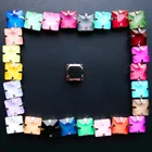 Silver Metal Claw Jelly Candy & AB Colors Glass Crystal 8mm Square Shape Sew Rhinestones Wedding Dress Diy Trim