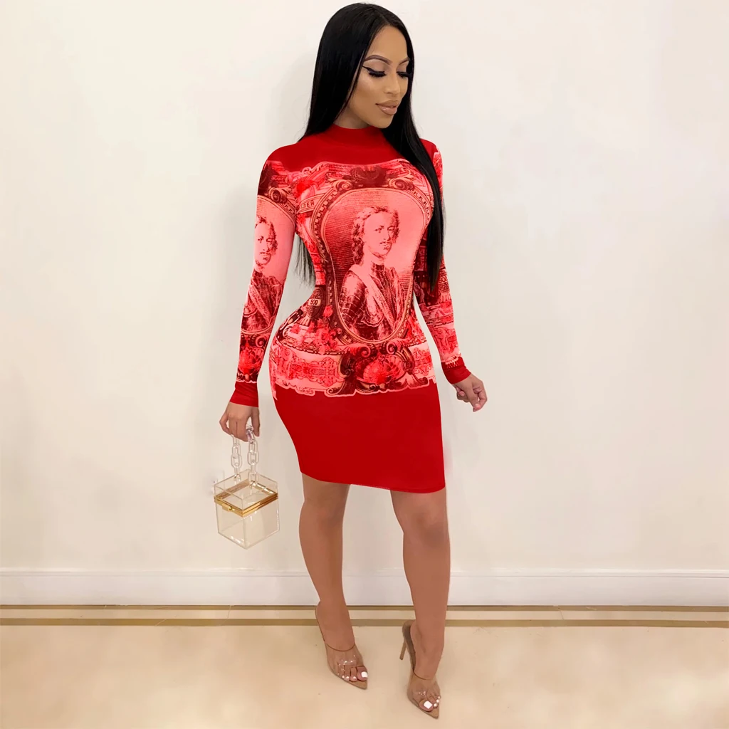 Cross Border 2020 Autumn Winter New Products Womens Clothing Positioning Character Printed Dress Night Club Skirt, As picture
Cross Border 2020 Autumn Winter New Products Womens Clothing Positioning Character Printed Dress Night Club Skirt, As picture
