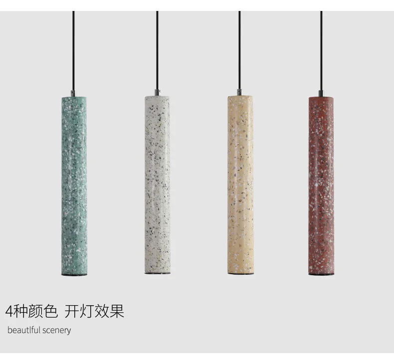 Nordic style modern cement light decorative home hotel terrazzo hanging pendant light