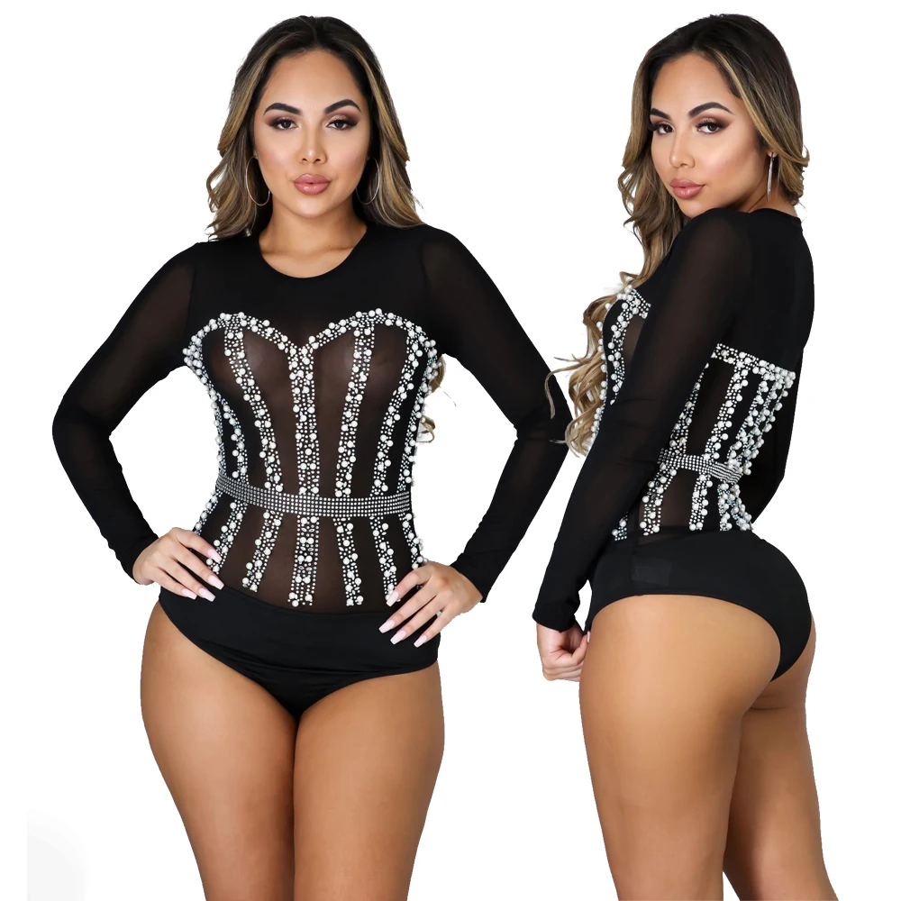 One Piece Clothing Long Sleeve Rhinestone Slim Fit See Through Women Body Suit Ladies
One Piece Clothing Long Sleeve Rhinestone Slim Fit See Through Women Body Suit Ladies