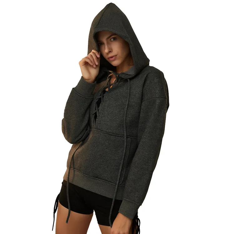 New cotton fleece sports sweater women running fitness drawstring hooded sweater pullover
New cotton fleece sports sweater women running fitness drawstring hooded sweater pullover