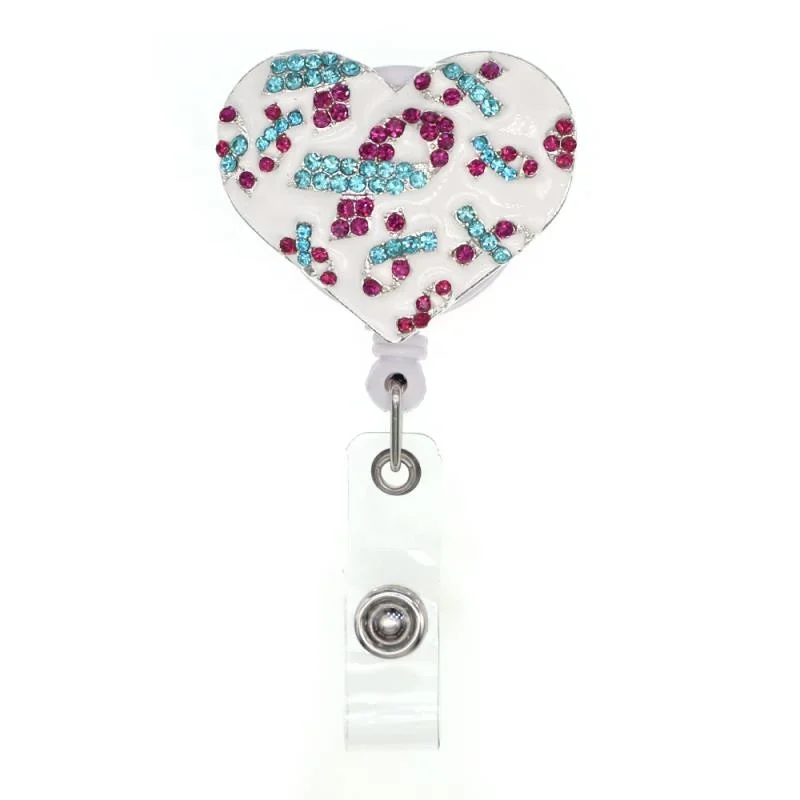 Retractable Rhinestone Enamel Heart Shape with Ribbon Badge Holder Reel With Clip Name Badge Reel for Nurse
Retractable Rhinestone Enamel Heart Shape with Ribbon Badge Holder Reel With Clip Name Badge Reel for Nurse