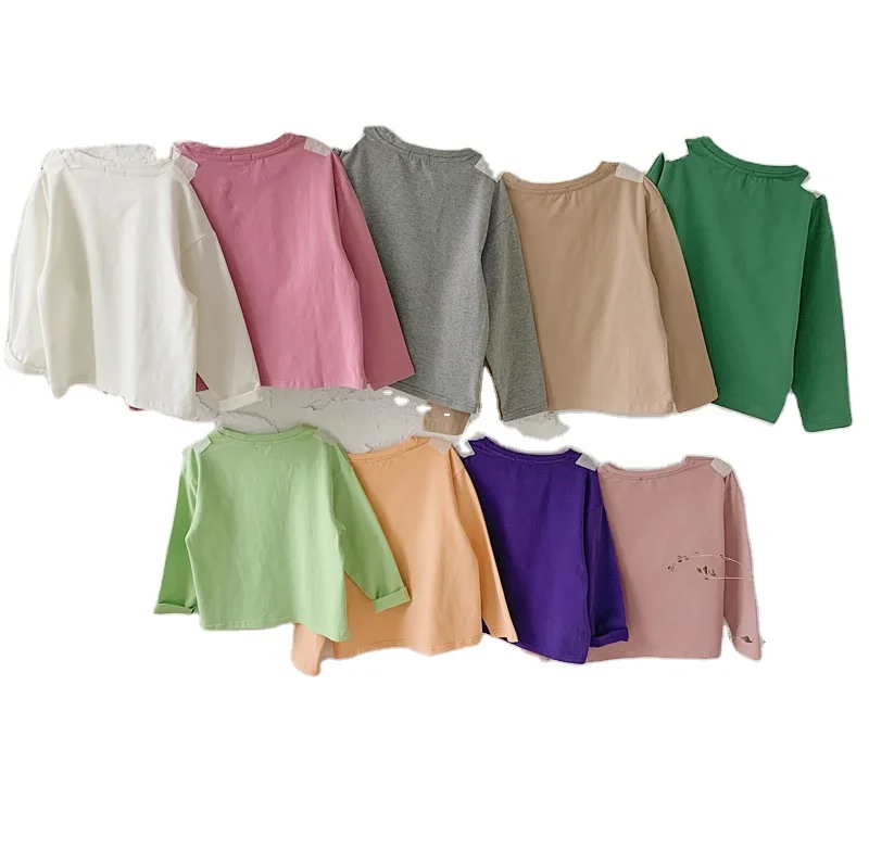 Full sleeves girls' and boys' loose t-shirt kids cotton pullover children solid color shirts, As picture
Full sleeves girls' and boys' loose t-shirt kids cotton pullover children solid color shirts, As picture