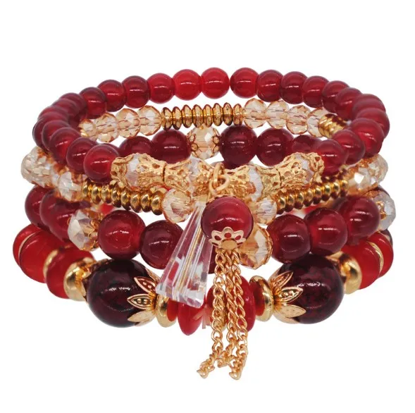 Women boho ocean beaded bangle bracelet crystal bead stretch bracelets, As picture
Women boho ocean beaded bangle bracelet crystal bead stretch bracelets, As picture