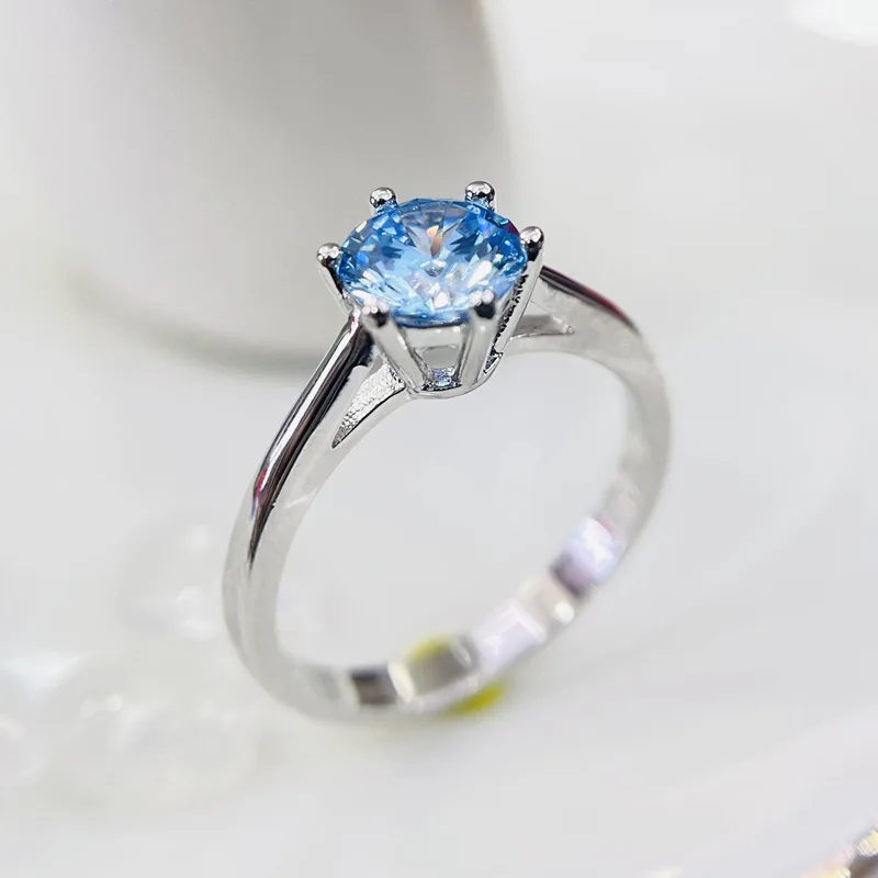 Hainon summer women's ring Charm sea blue zircon silver plating ring jewelry wedding Rings
Hainon summer women's ring Charm sea blue zircon silver plating ring jewelry wedding Rings