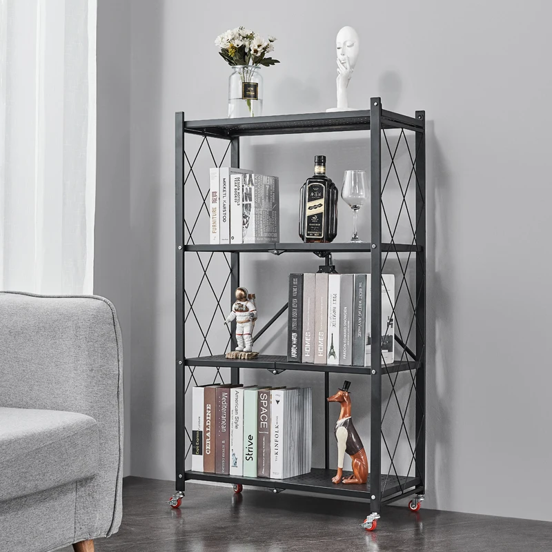 4 Tier Black Iron Metal storage stainless steel kitchen shelf folding storage rack, As your request
4 Tier Black Iron Metal storage stainless steel kitchen shelf folding storage rack, As your request
