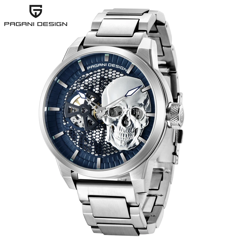 PAGANI DESIGN Skull Men's Watches Luxury Automatic Mechanical Watch Stainless Steel Waterproof Wristwatch Mens Relogio Masculino
PAGANI DESIGN Skull Men's Watches Luxury Automatic Mechanical Watch Stainless Steel Waterproof Wristwatch Mens Relogio Masculino